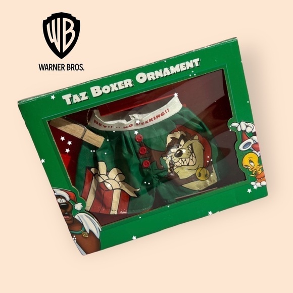 Warner Bros. Other - 🎄Warner brothers NWT, VINTAGE Tasmanian devil boxer shorts Christmas ornament.